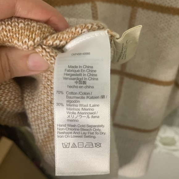 Madewell Window Pane Long Sleeve Turtle Neck Sweater Size Small - Picture 8 of 8